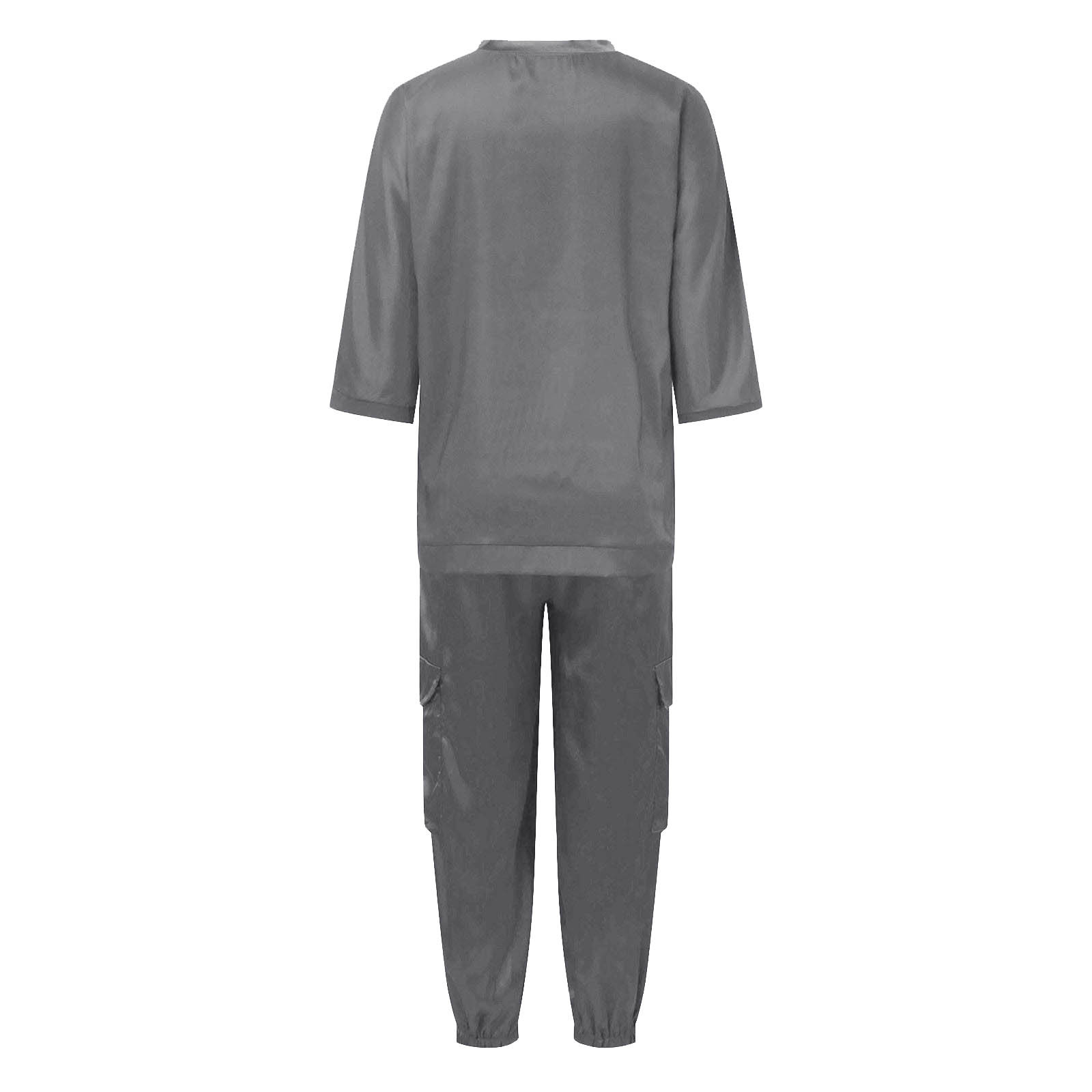 thumbnail image 5 of Conjunto de pijama de mujer con top de manga media y pantalones de satén suave - Poliéster spandex, estampado, para todas las estaciones - S-XXXXXL, 5 of 5